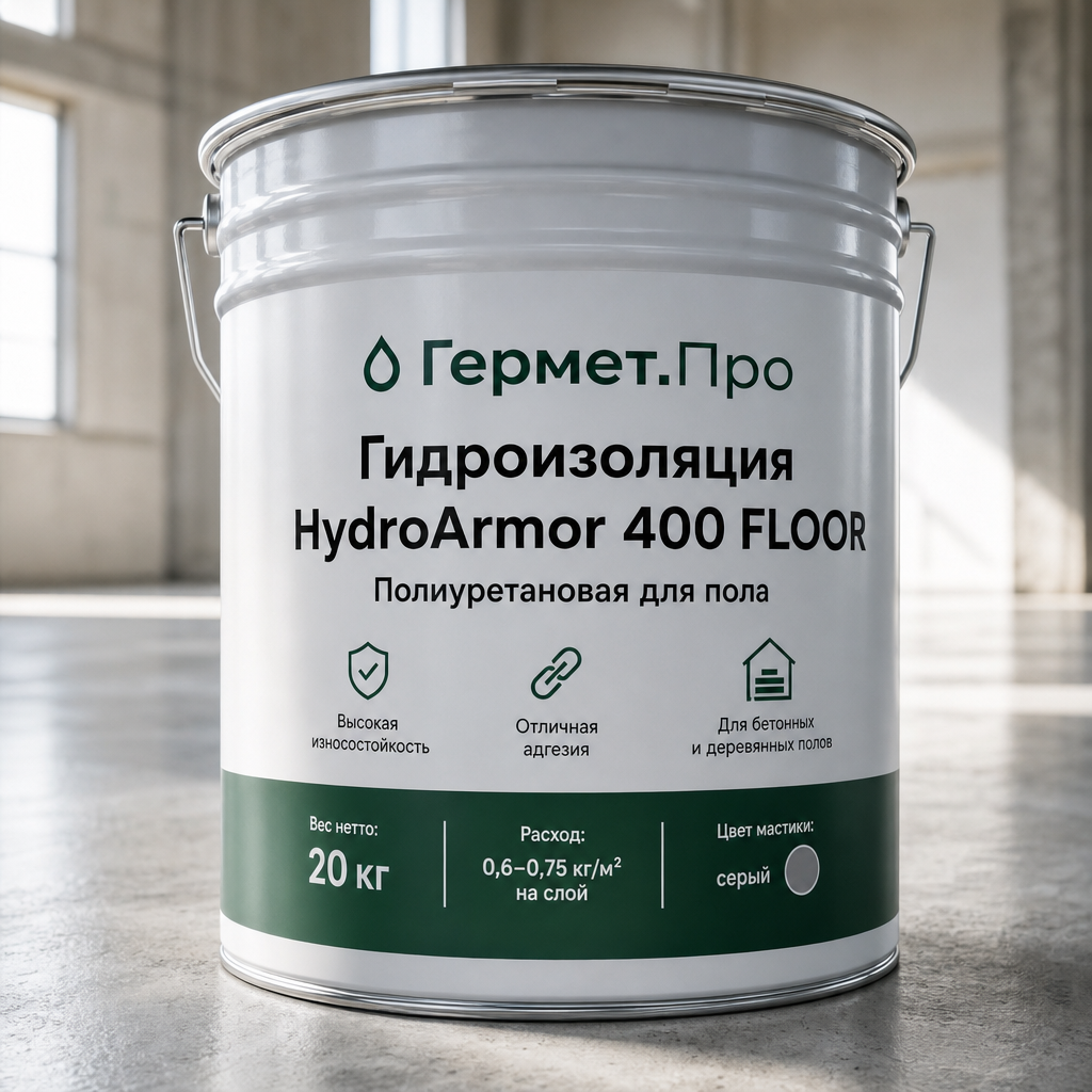 Гидроизоляция HydroArmor 400 полиуретановая для пола, 20кг., купить в ...